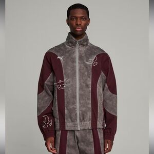 PUMA x KidSuper Men's Track Jacket
Gray and Maroon Jacket size large